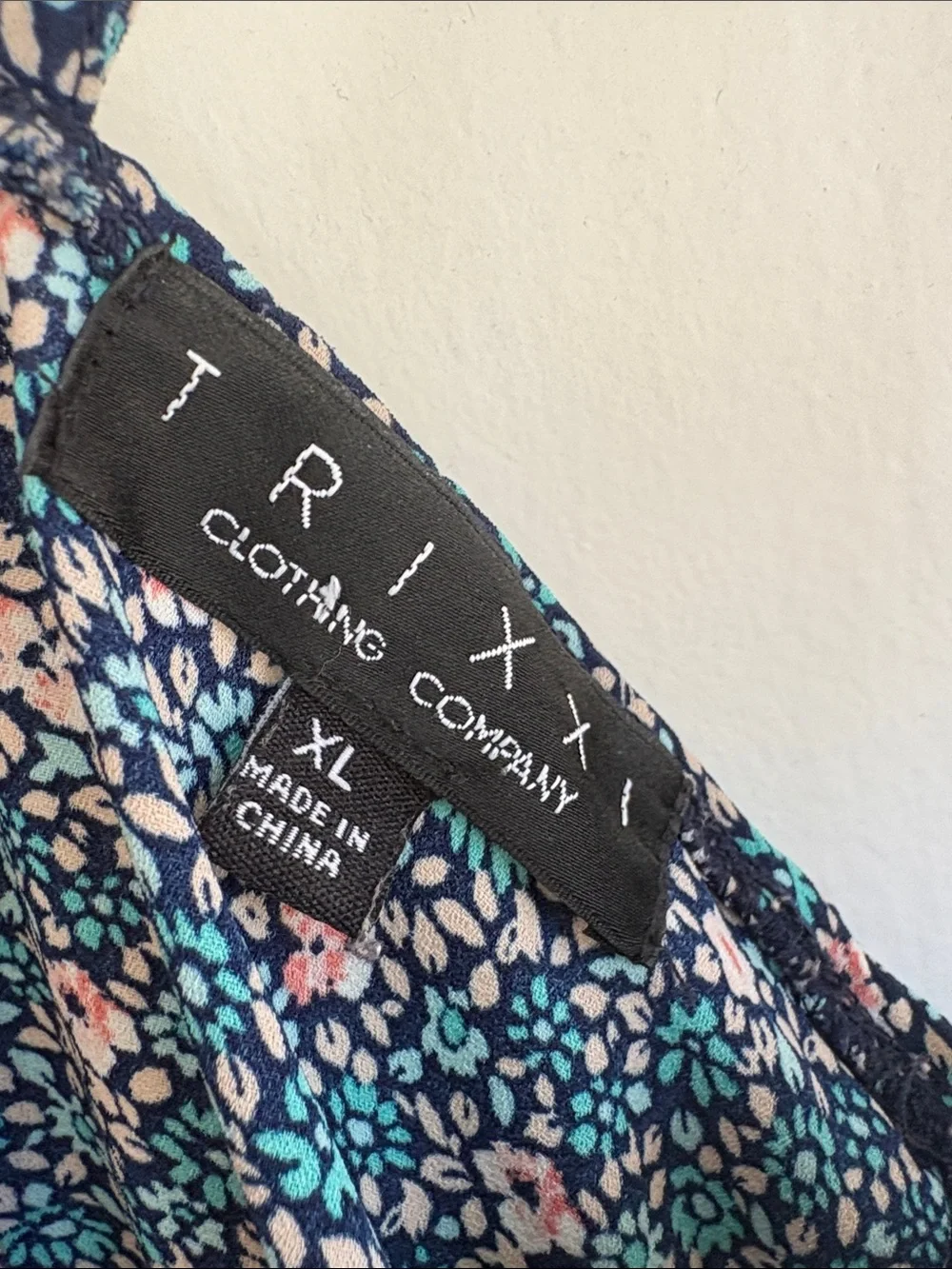 Trixxi Y2K Navy and Pink Floral Midi Sundress - Picture 6 of 11